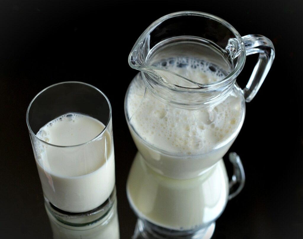 milk in a glass